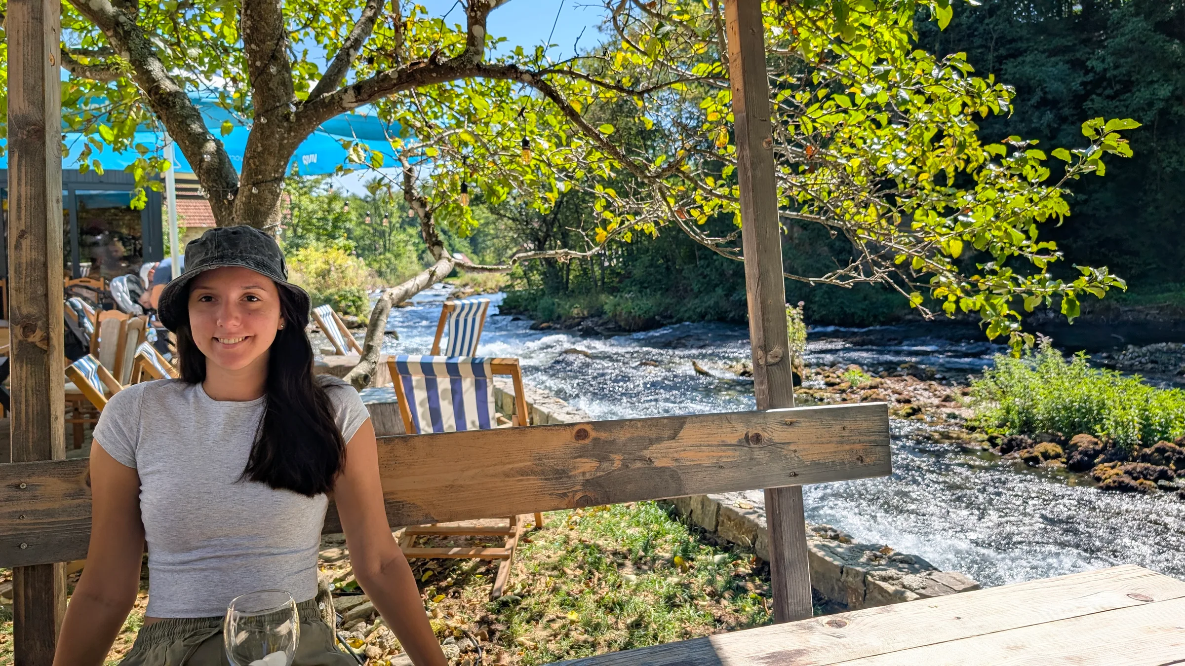 Waiting for the breakfast with the sound of the river Pliva